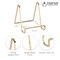 TRIPAR Square Metal Wire Stand, Brass Finish (4-Inch Depth) - Tabletop Easel Display - Handcrafted Edge Design For Sleek & Modern Look - Perfect for Books, Plates, Photos & More